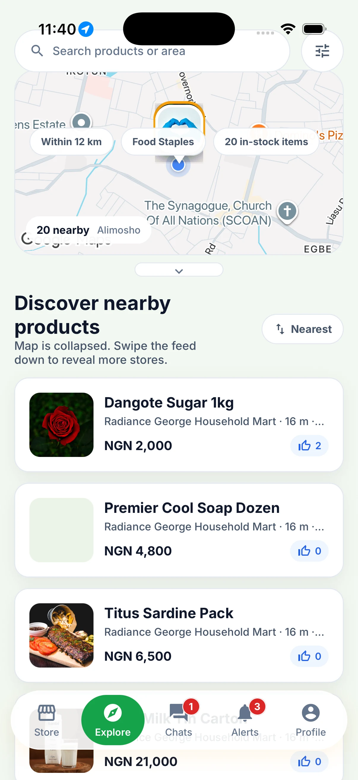 GoodsTally mobile marketplace discovery interface
