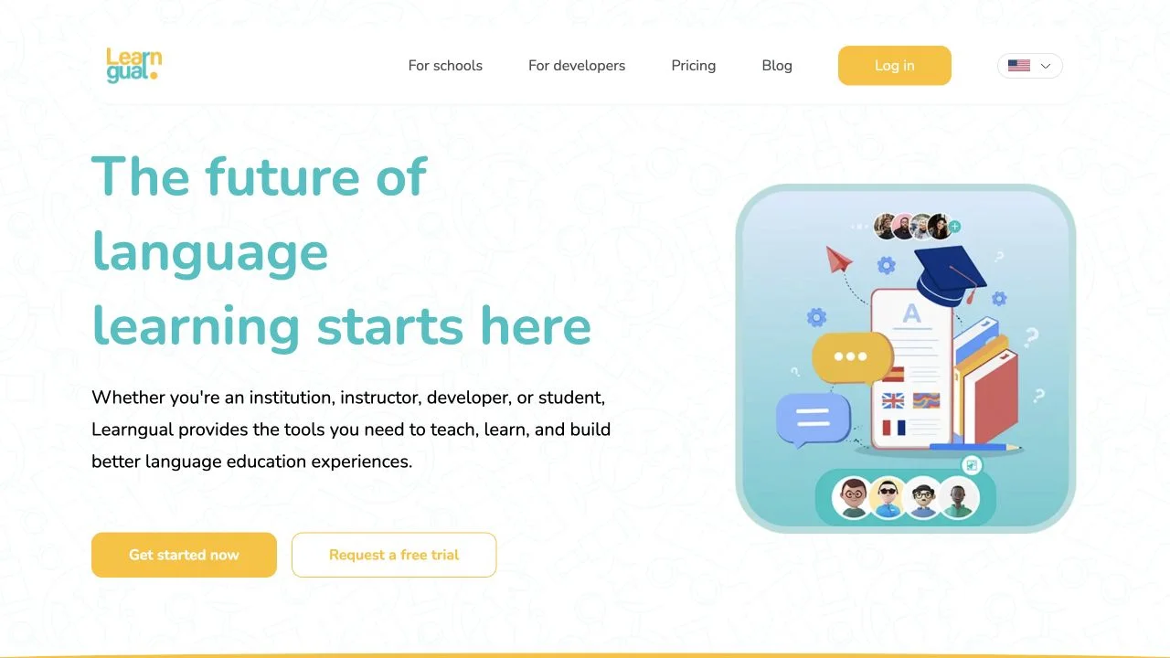 Learngual AI language learning website